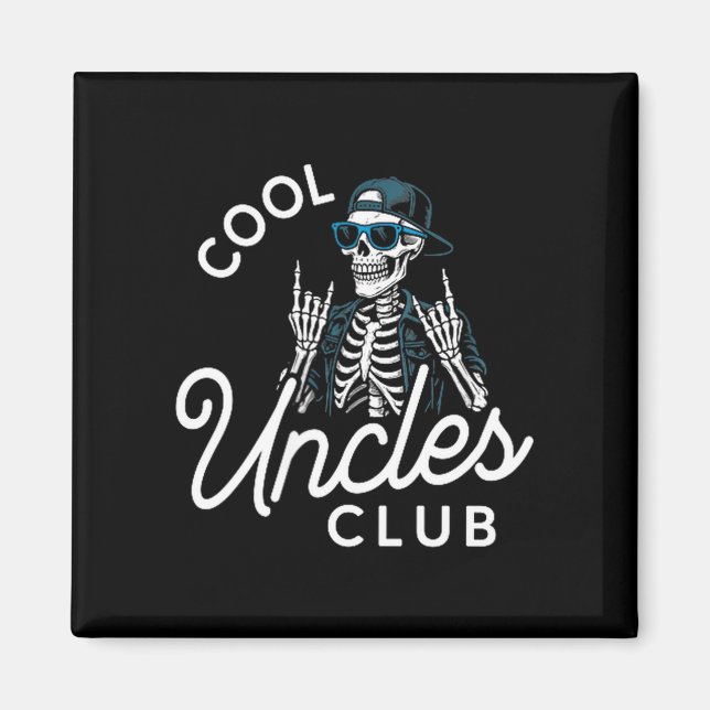 Imã Cool Uncles Club Shirt Funny Skeleton Men Uncle  (Frente)