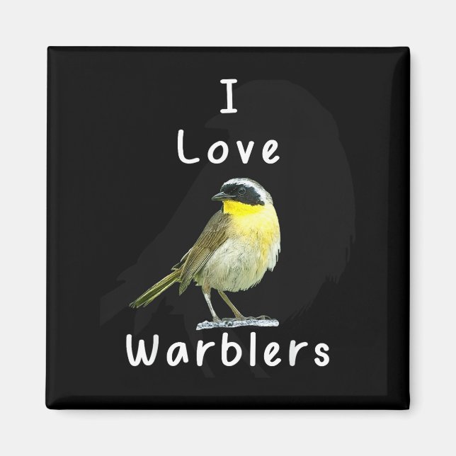 Imã Cool Warbler _ Observadores de Pássaros  (Frente)