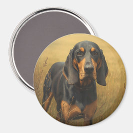 Imã Coonhound Preto e Fogueiro