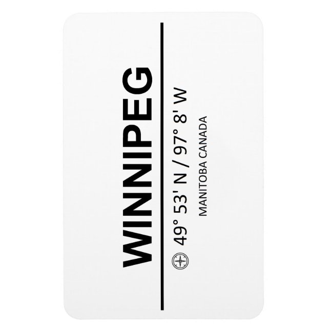 Ímã Coordenadas Winnipeg (Vertical)