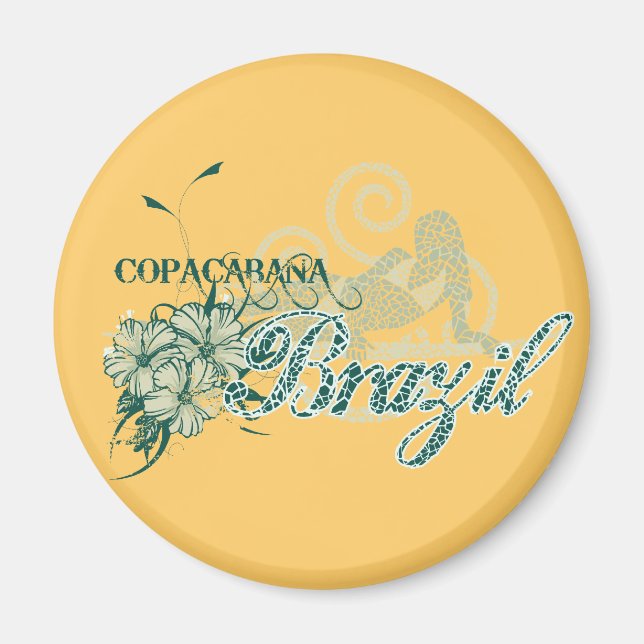 Imã Copacabana Brasil Camisetas e presentes (Frente)