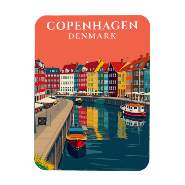 Ímã Copenhagen Denmark Nyhavn Canal Europe Viagem (Vertical)