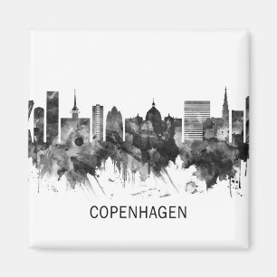 Imã Copenhagen Denmark Skyline BW