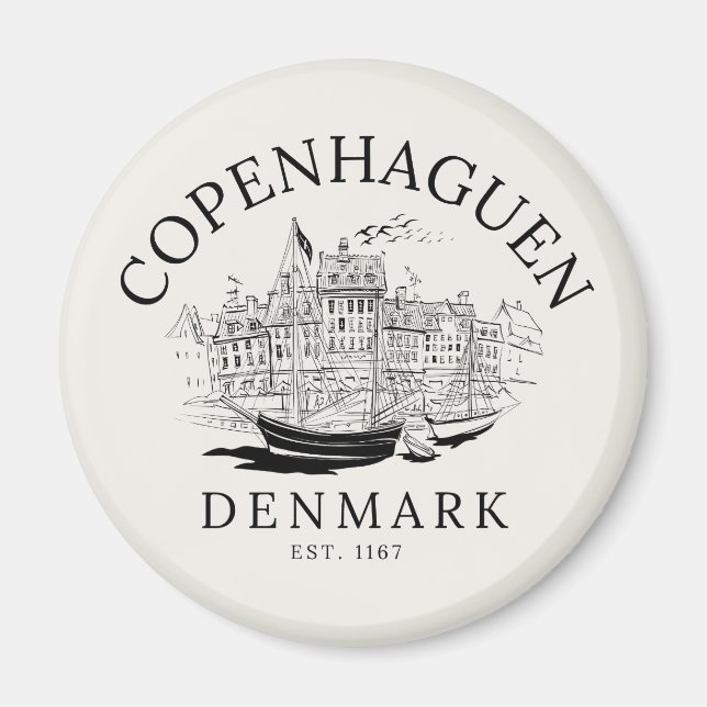 Imã Copenhagen Denmark vintage Landscape (Frente)