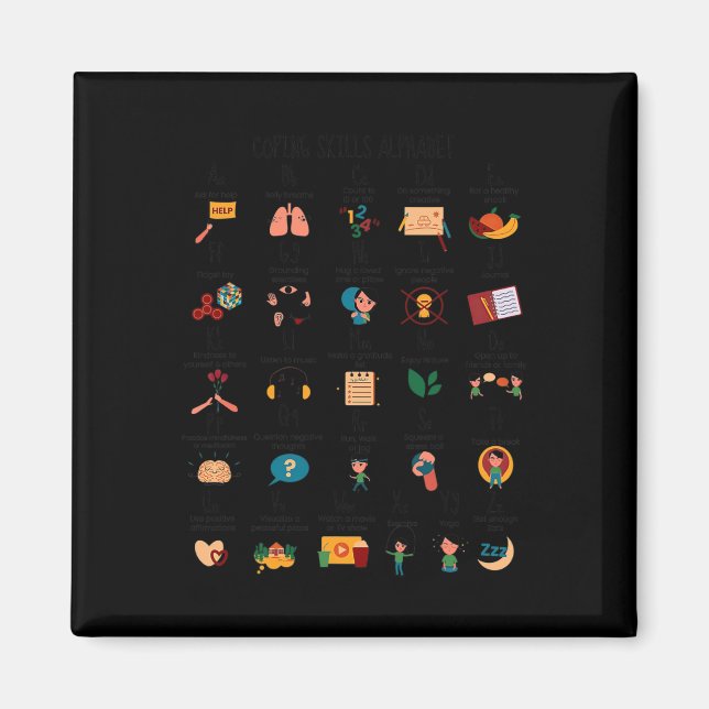 Imã Copiando Habilidades Alphabet School Conselheira M (Frente)