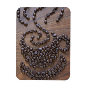 Ímã Copo do café ilustrado usando feijões de café