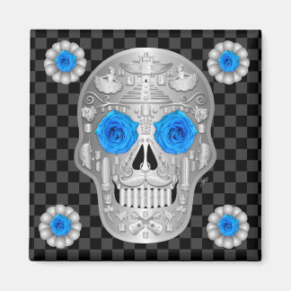 Imã Copo para Bebida Chrome Calavera (Rosa Azul)