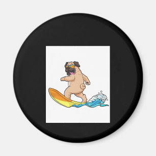 Imã Copos de Vestida de Pug Surfing Surf Pug