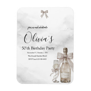 Ímã Coquete Preto Minimalista Elegante 50º Aniversário