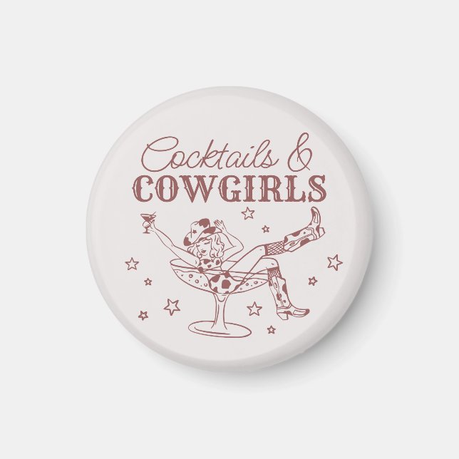 Imã Coquetéis Burgundy e Lembrancinhas para Cowgirl Ba (Frente)