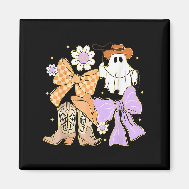 Imã Coquette Bow Boo Ghost Boots Western Cowboy Cowgir (Frente)