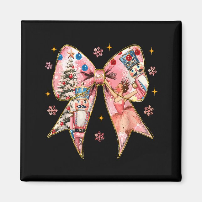 Imã Coquette Bow Christmas Nutcracker Ballet Festive W (Frente)