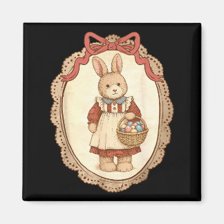 Imã Coquette Bow Funny Bunny Eggs Rabbit Happy Easter