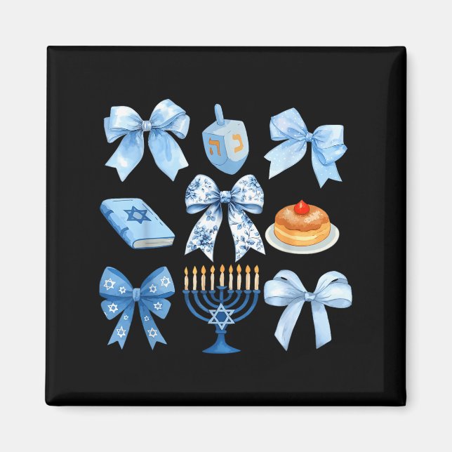 Imã Coquette Bow Hanukkah Chanukah Pajama Latke Jewish (Frente)