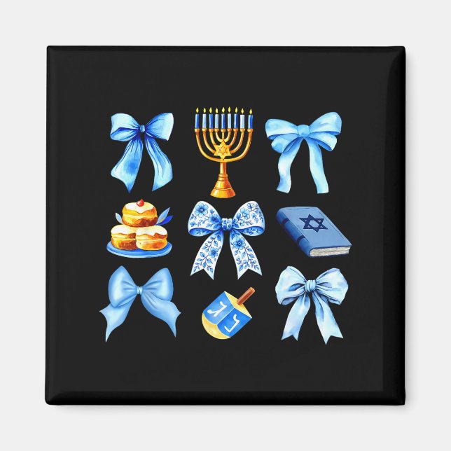 Imã Coquette Bow Jewish Holiday Chanukah Hanukkah Meno (Frente)