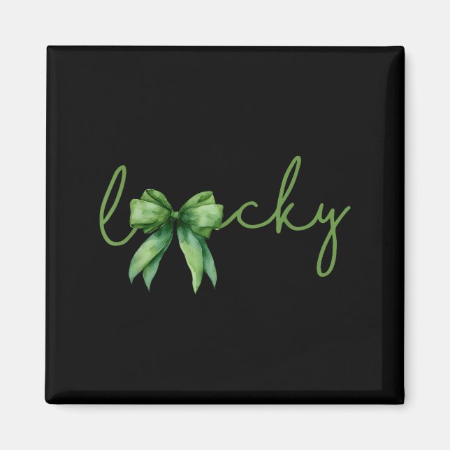 Imã Coquette Bow St.patricks Day Lucky Shamrock Irelan (Frente)