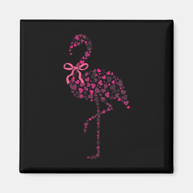 Imã Coquette Flamingo Heart Cute Pink Valentine's Day  (Frente)