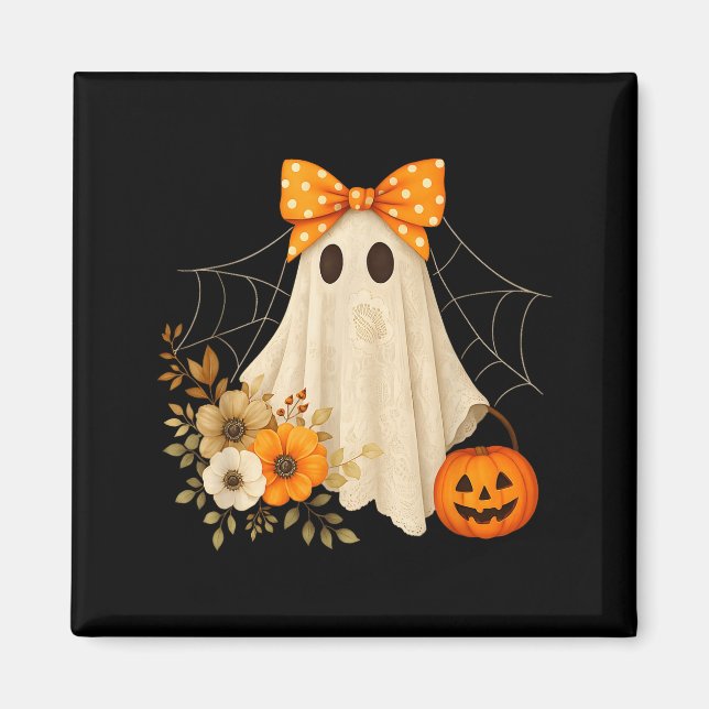 Imã Coquette Ghost Halloween Flower Ghost Soky Lace Gh (Frente)