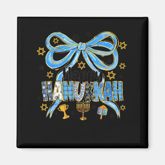 Imã Coquette Hanukkah Bow Jewish Bow Menorah Bow Women (Frente)