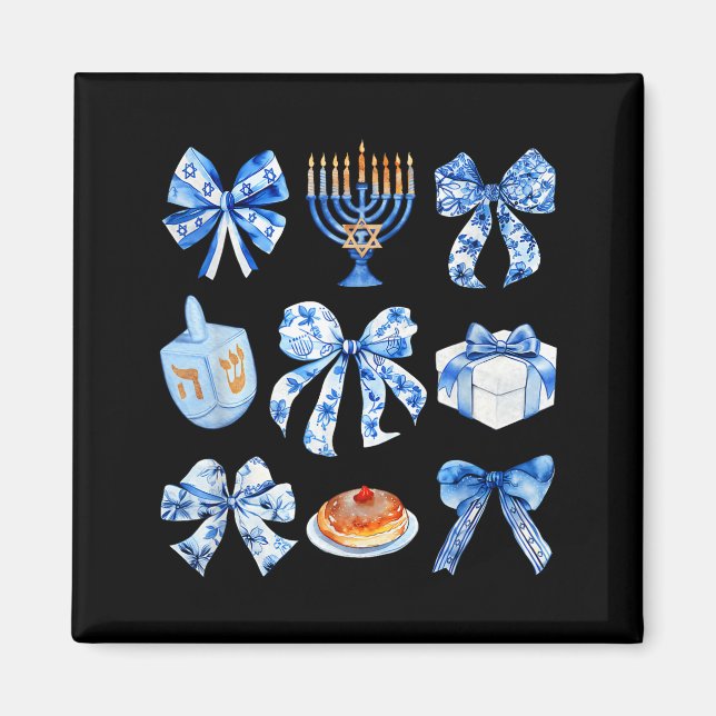 Imã Coquette Hanukkah Bow Jewish Bow Menorah Bow Women (Frente)
