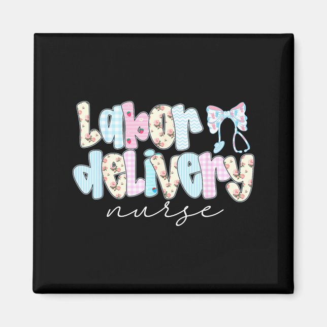 Imã Coquette Labor And Delivery Nurse Crewneck, Bow St (Frente)