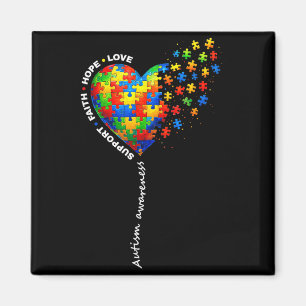 Imã Cor Autismo Colorido Puzzle Amor Coração Autismo