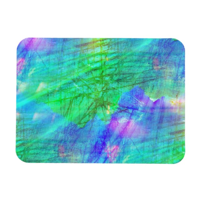 Ímã cor azul de fundo de arte uniforme, verde (Horizontal)