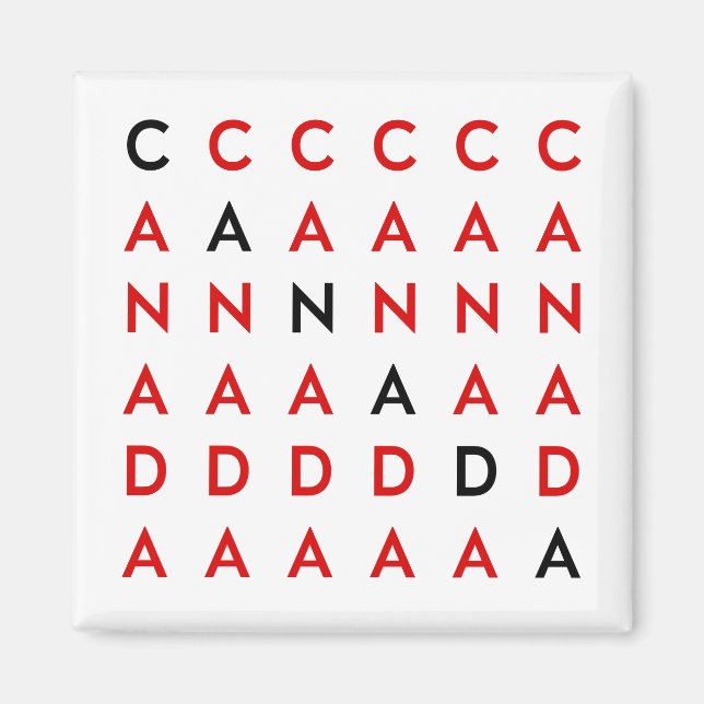 Imã Cor clara de Quebra-cabeça de palavra cruzada do C (Frente)