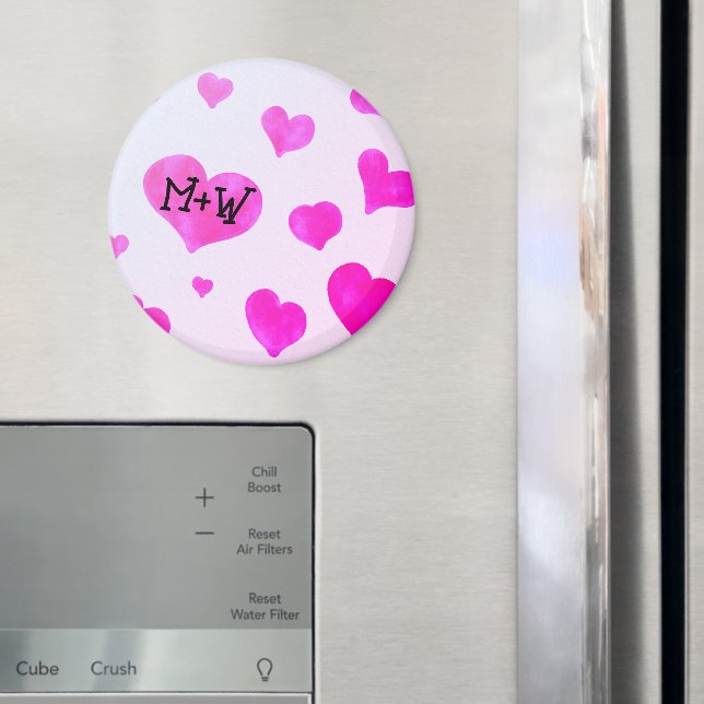 Imã Cor d'água rosa corações Nomes personalizados de C (In Situ (Fridge))