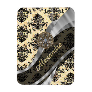 Ímã Cor damasco bonito de creme personalizado
