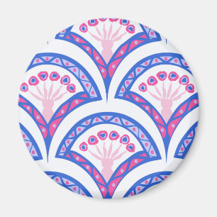 Imã cor damasco floral azul