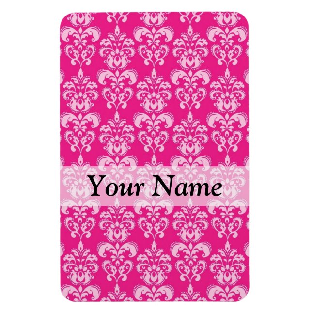 Ímã Cor damasco rosa quente (Vertical)