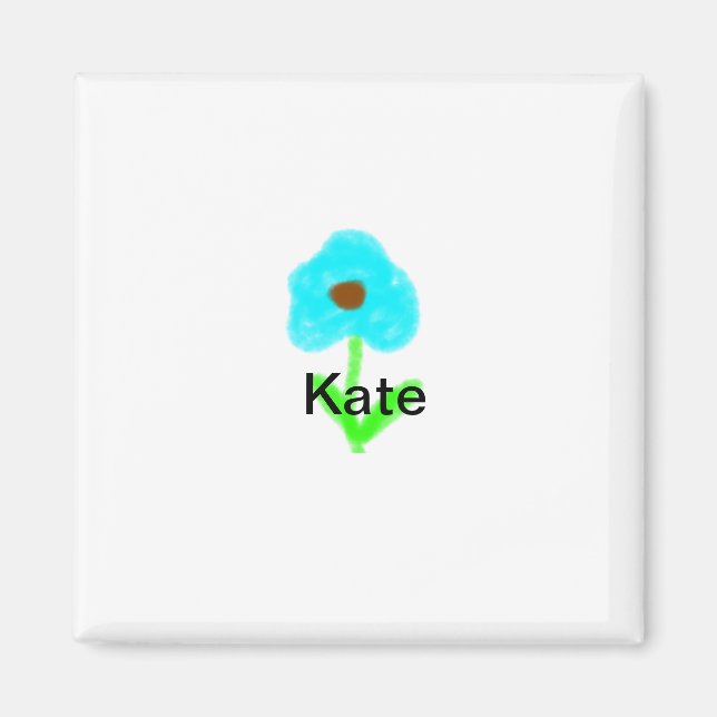 Imã Cor de água verde azul adicione seu nome ao texto  (Frente)