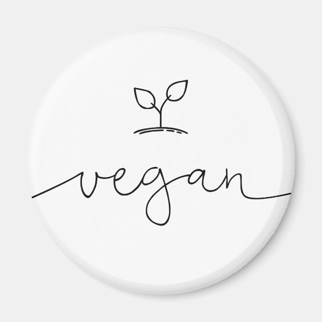 Imã Cor de Fundo Personalizada Mínima do Vegan (Frente)