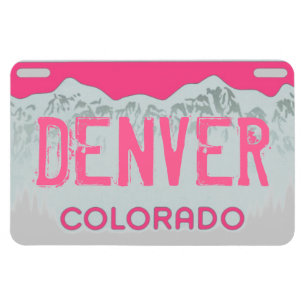 Ímã cor-de-rosa da matrícula de Denver Colorado