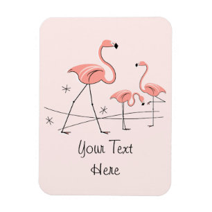 Ímã cor-de-rosa do texto do trio 2 dos flamingos