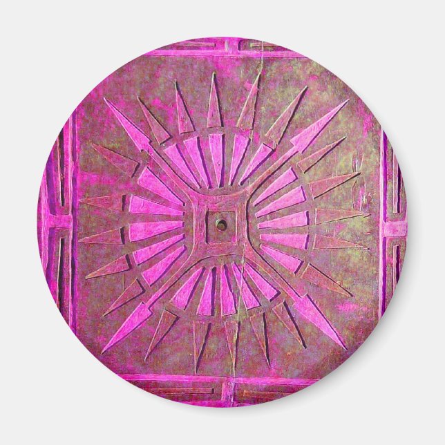 Imã Cor-de-rosa-estrela,preto-de-fúcsia, monograma (Frente)