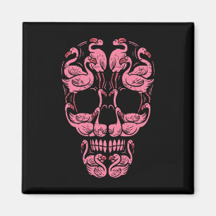 Imã Cor-de-rosa Flamingo Crânio Cancer Sensibilização