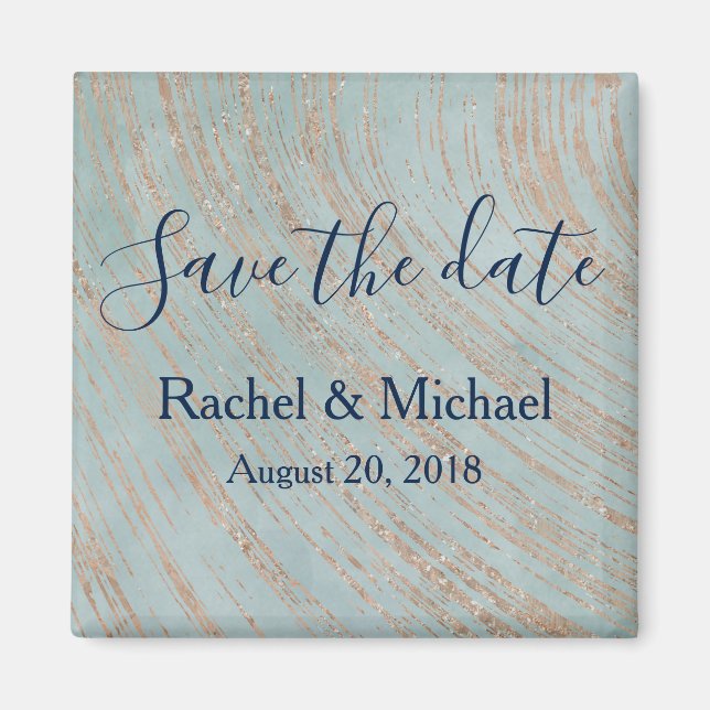 Imã Cor do azul chic e do cobre (Frente)