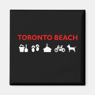 Imã Cor Escura dos Ícones de Praia de Toronto