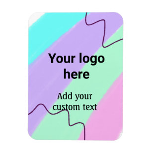 Ímã Cor simples pastel adicione seu logotipo texto per