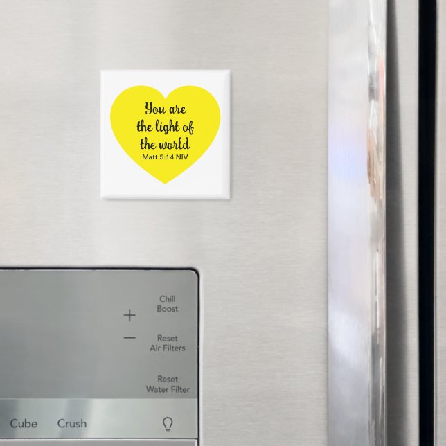 Imã Coração Amarelo Brito Brilhante Luz do Mundo Branc (In Situ (Fridge))