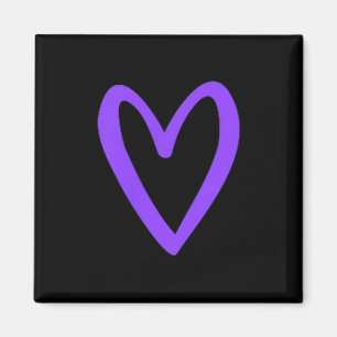 Imã Coração Amor Retro Vintage Pequeno Coração Roxo Va