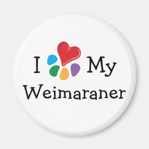 Imã Coração animal de Lover_I meu ímã de Weimarane