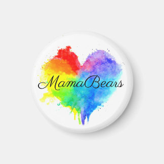 Imã Coração arco-íris com nome de grupo