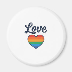 Imã Coração Arco-íris de Amor Orgulho Camisa Desenho V