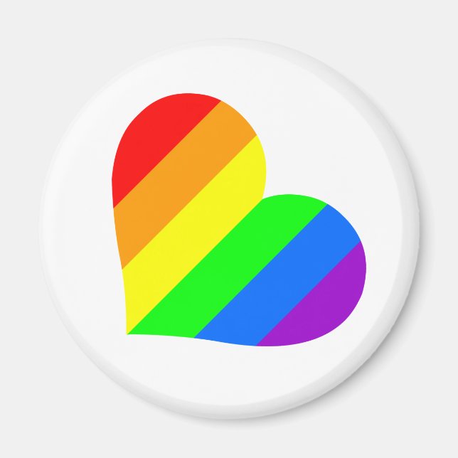 Imã Coração arco-íris em cima (Frente)