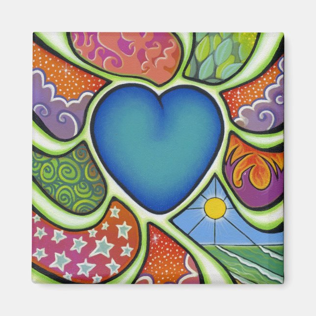 Imã Coração azul do ímã do amor (Frente)