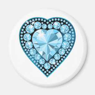 Imã Coração Azul Topaz Gem