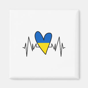 Imã Coração Batimento Coração Ekg Bandeira Ucraniana